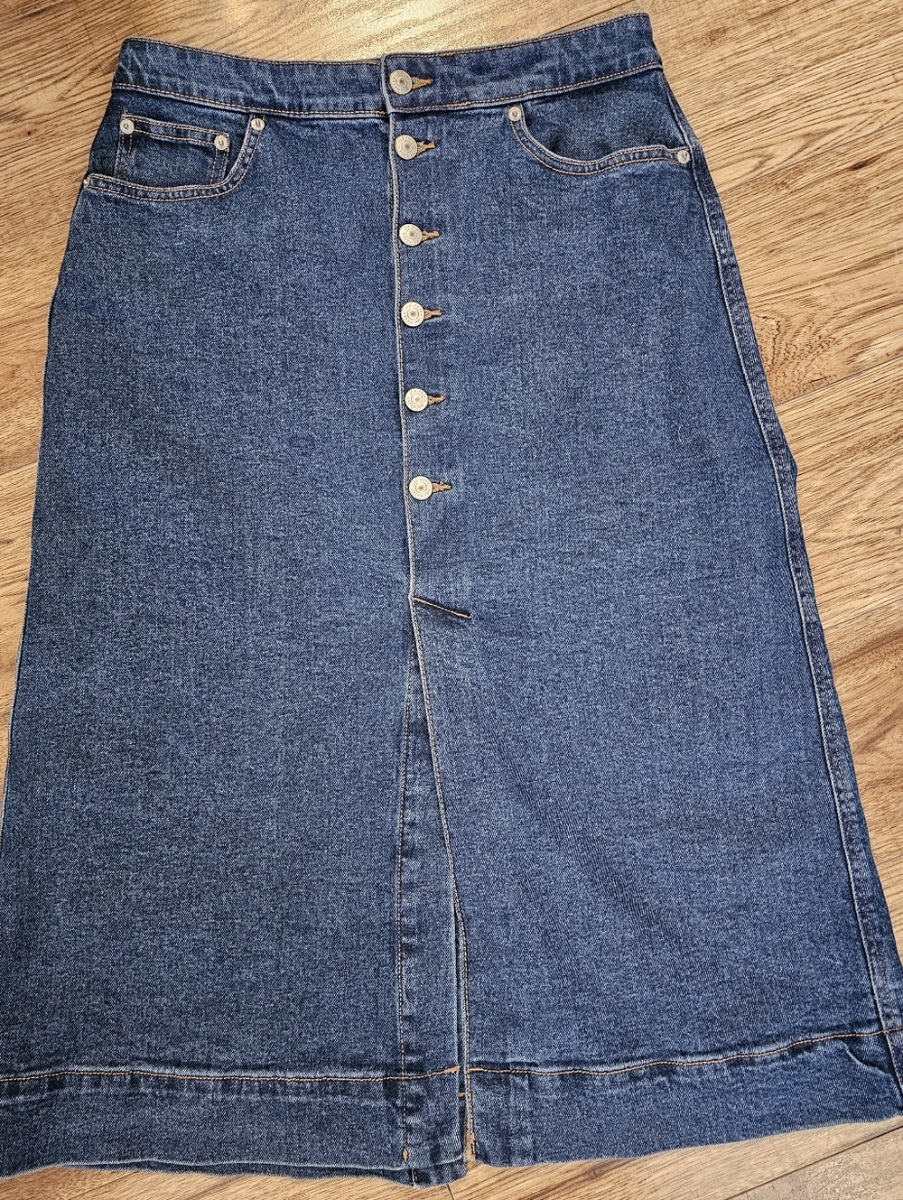 Joe Fresh Button-Front Denim Midi Skirt